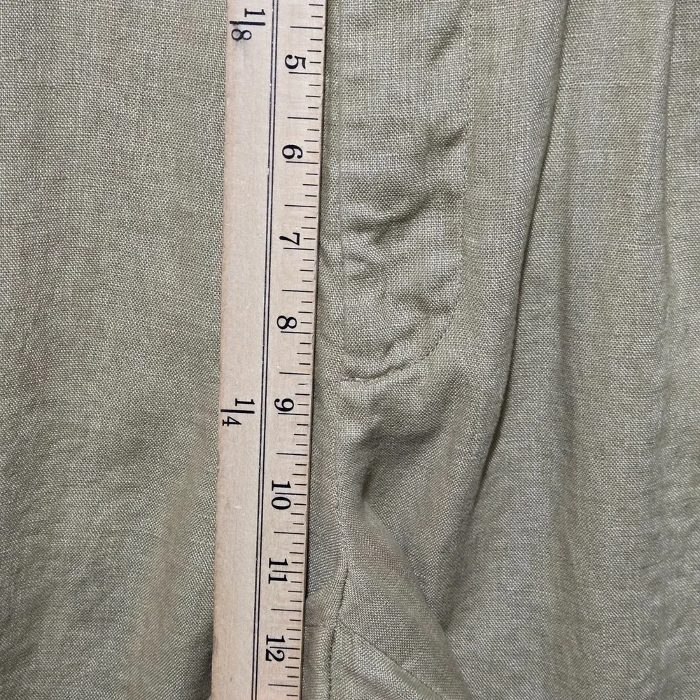 Brooks Brothers 346 Mens Linen Pants Size 35/32 W34 Khaki Pleated Pockets Cuffed